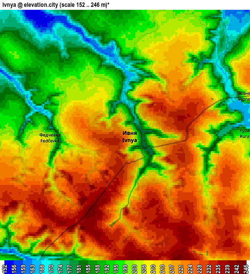 Zoom OUT 2x Ivnya, Russia elevation map