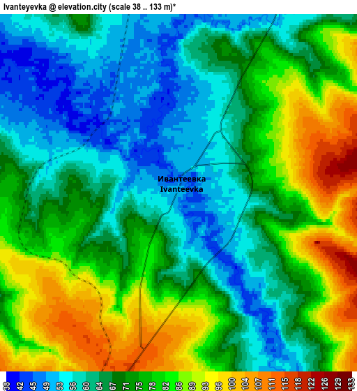 Zoom OUT 2x Ivanteyevka, Russia elevation map