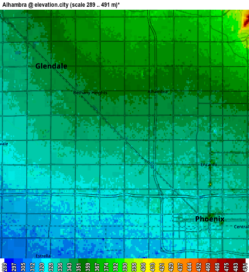 Zoom OUT 2x Alhambra, United States elevation map