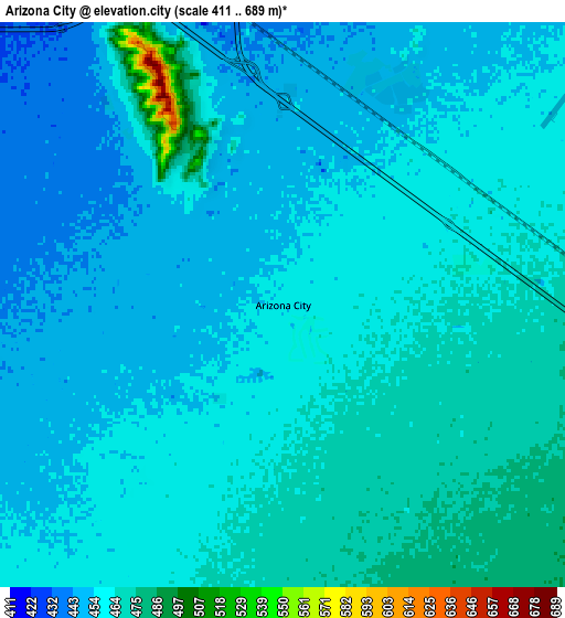 Zoom OUT 2x Arizona City, United States elevation map