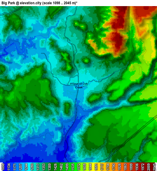 Zoom OUT 2x Big Park, United States elevation map