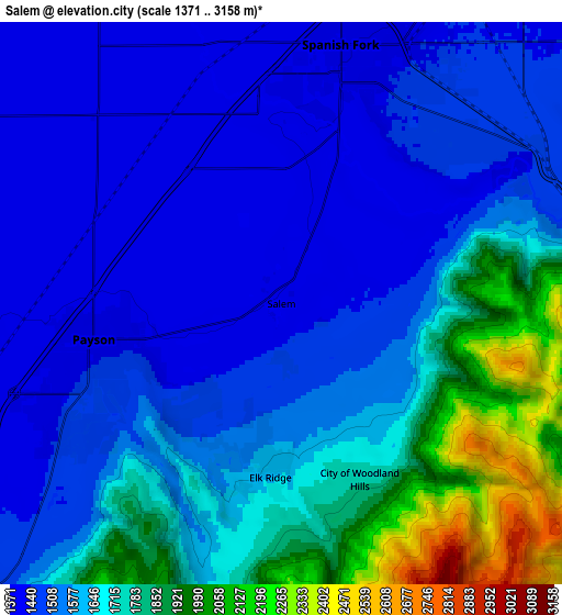 Zoom OUT 2x Salem, United States elevation map