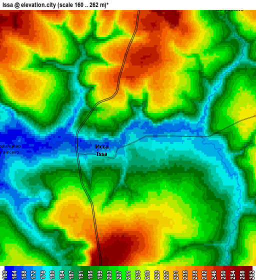 Zoom OUT 2x Issa, Russia elevation map