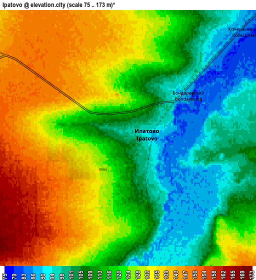 Zoom OUT 2x Ipatovo, Russia elevation map