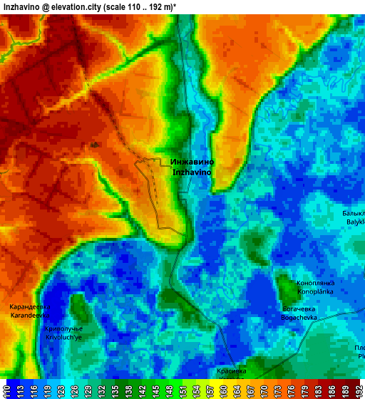 Zoom OUT 2x Inzhavino, Russia elevation map