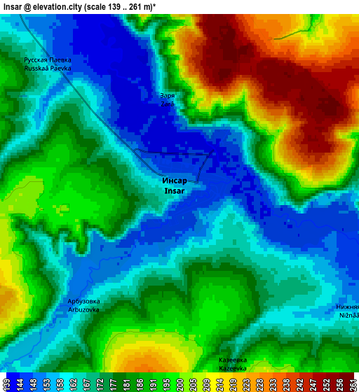 Zoom OUT 2x Insar, Russia elevation map