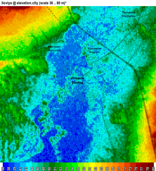 Zoom OUT 2x Ilovlya, Russia elevation map