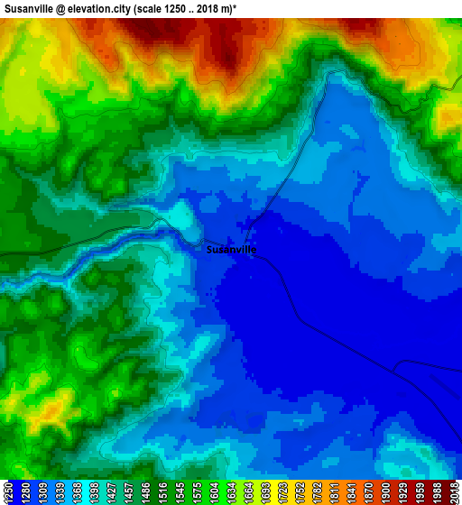 Zoom OUT 2x Susanville, United States elevation map