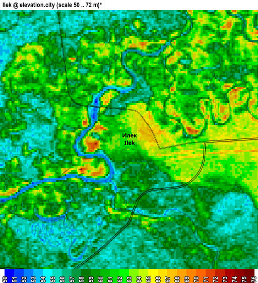 Zoom OUT 2x Ilek, Russia elevation map