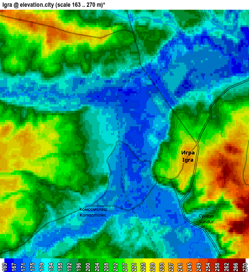 Zoom OUT 2x Igra, Russia elevation map