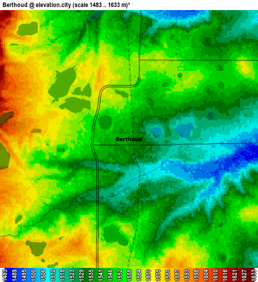 Zoom OUT 2x Berthoud, United States elevation map