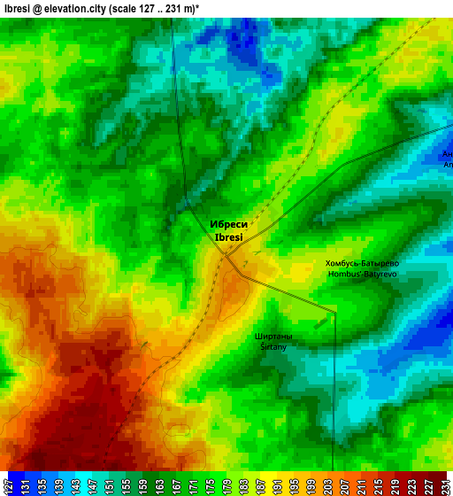 Zoom OUT 2x Ibresi, Russia elevation map