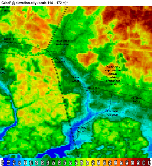 Zoom OUT 2x Gzhel’, Russia elevation map