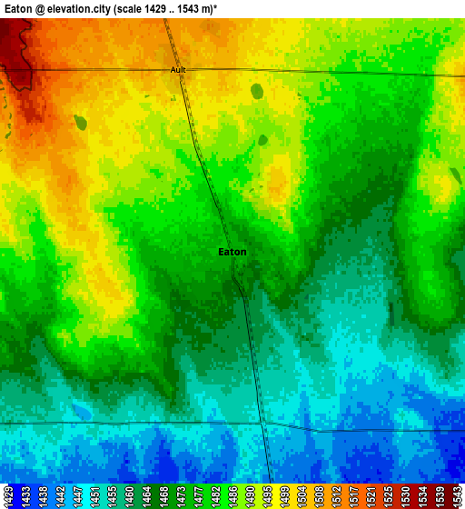 Zoom OUT 2x Eaton, United States elevation map