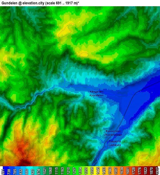 Zoom OUT 2x Gundelen, Russia elevation map