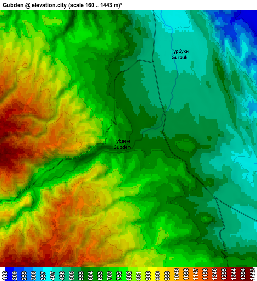 Zoom OUT 2x Gubden, Russia elevation map