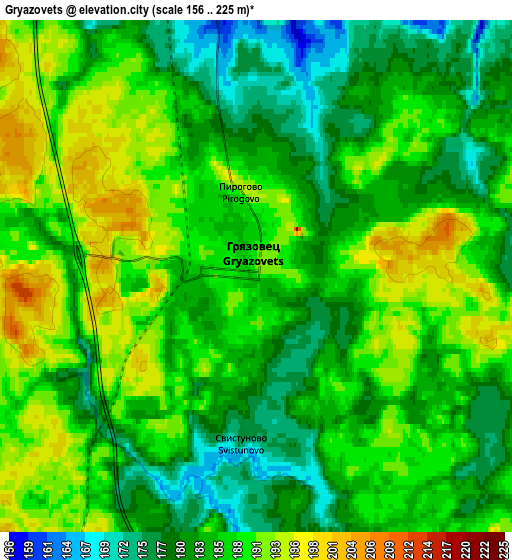 Zoom OUT 2x Gryazovets, Russia elevation map