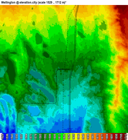 Zoom OUT 2x Wellington, United States elevation map