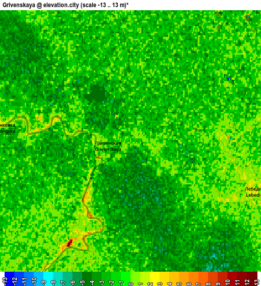 Zoom OUT 2x Grivenskaya, Russia elevation map