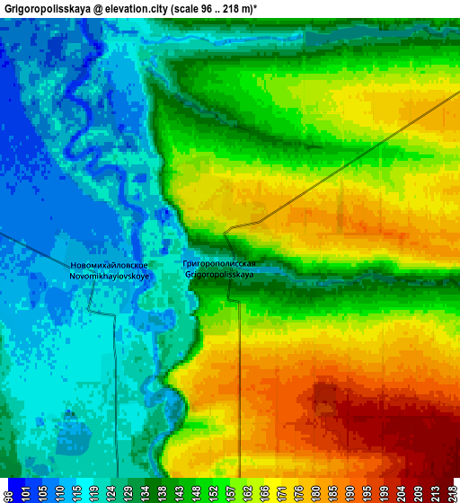 Zoom OUT 2x Grigoropolisskaya, Russia elevation map