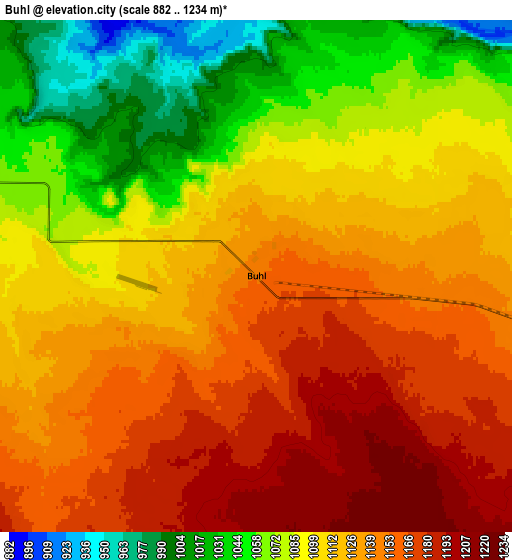 Zoom OUT 2x Buhl, United States elevation map