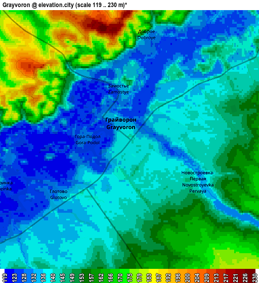 Zoom OUT 2x Grayvoron, Russia elevation map