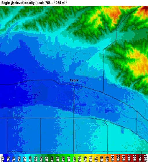 Zoom OUT 2x Eagle, United States elevation map