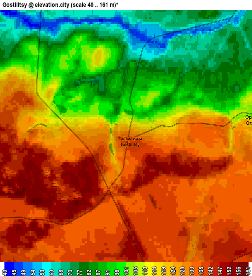 Zoom OUT 2x Gostilitsy, Russia elevation map
