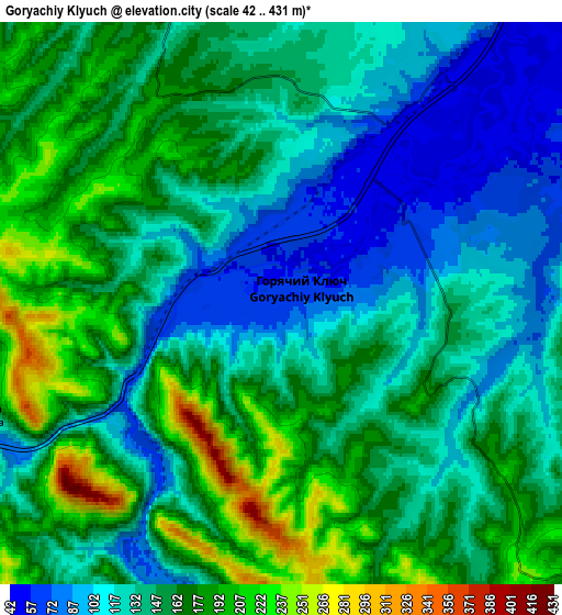 Zoom OUT 2x Goryachiy Klyuch, Russia elevation map