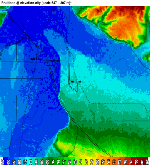 Zoom OUT 2x Fruitland, United States elevation map