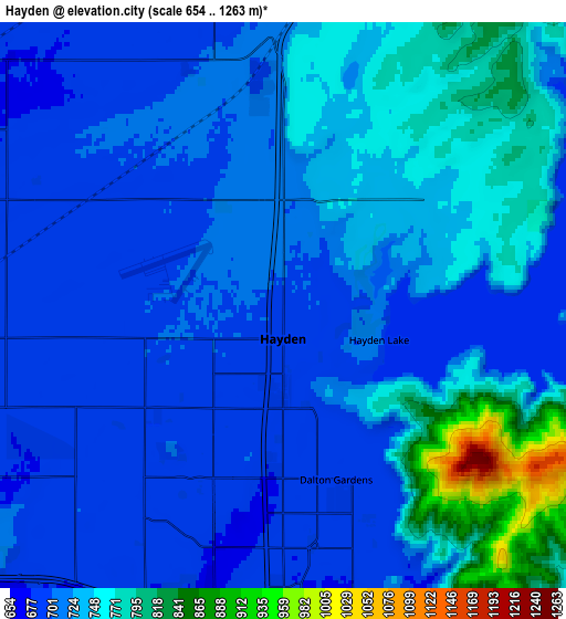 Zoom OUT 2x Hayden, United States elevation map