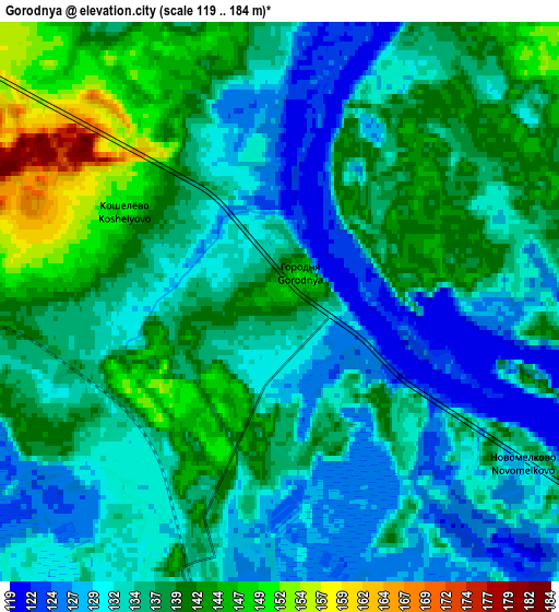 Zoom OUT 2x Gorodnya, Russia elevation map