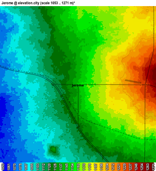 Zoom OUT 2x Jerome, United States elevation map