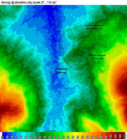 Zoom OUT 2x Gornyy, Russia elevation map