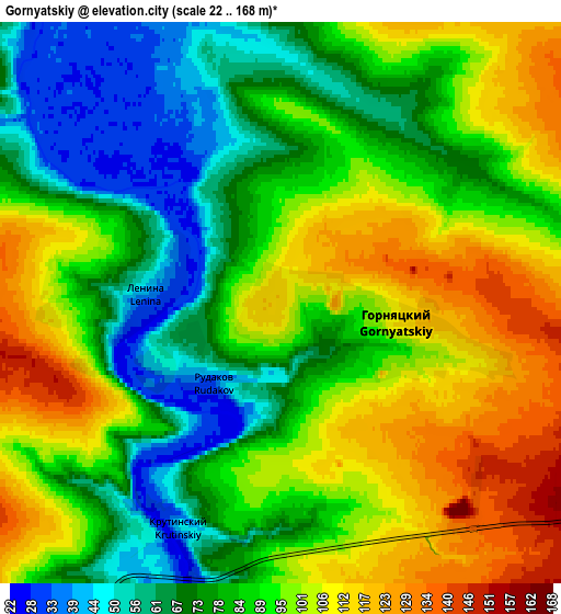 Zoom OUT 2x Gornyatskiy, Russia elevation map