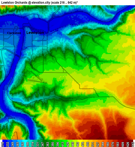 Zoom OUT 2x Lewiston Orchards, United States elevation map