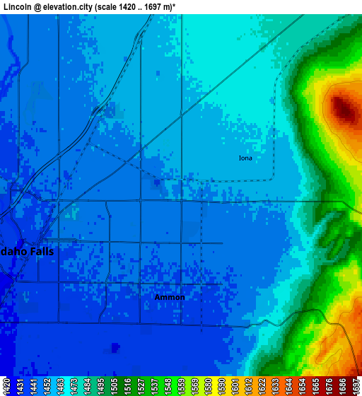 Zoom OUT 2x Lincoln, United States elevation map