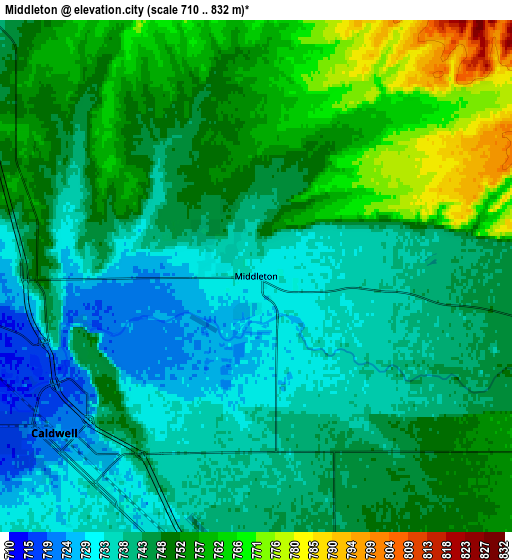 Zoom OUT 2x Middleton, United States elevation map