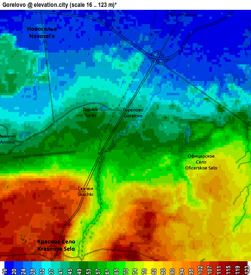 Zoom OUT 2x Gorelovo, Russia elevation map