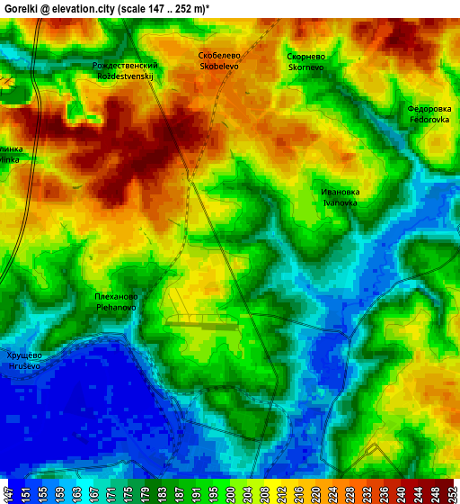 Zoom OUT 2x Gorelki, Russia elevation map