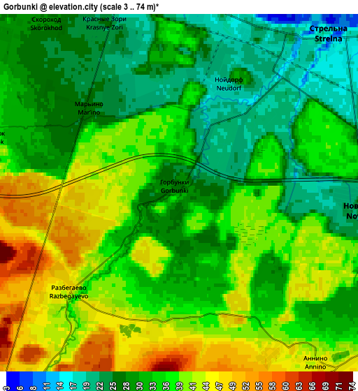 Zoom OUT 2x Gorbunki, Russia elevation map