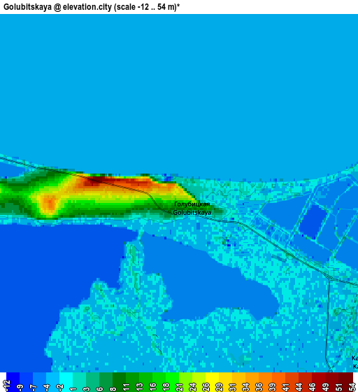 Zoom OUT 2x Golubitskaya, Russia elevation map