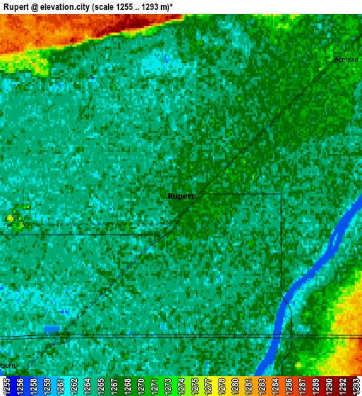 Zoom OUT 2x Rupert, United States elevation map