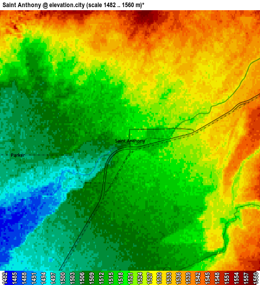 Zoom OUT 2x Saint Anthony, United States elevation map