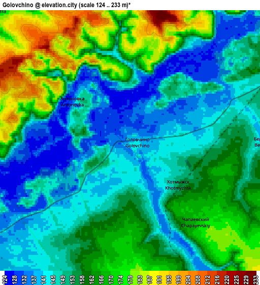 Zoom OUT 2x Golovchino, Russia elevation map