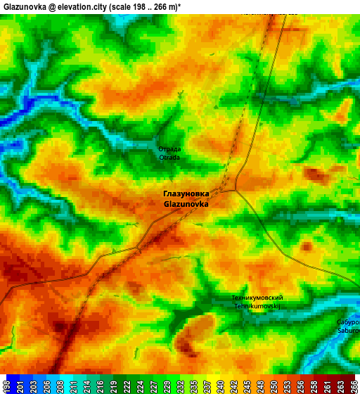 Zoom OUT 2x Glazunovka, Russia elevation map