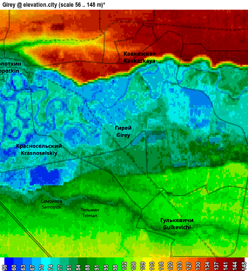 Zoom OUT 2x Girey, Russia elevation map