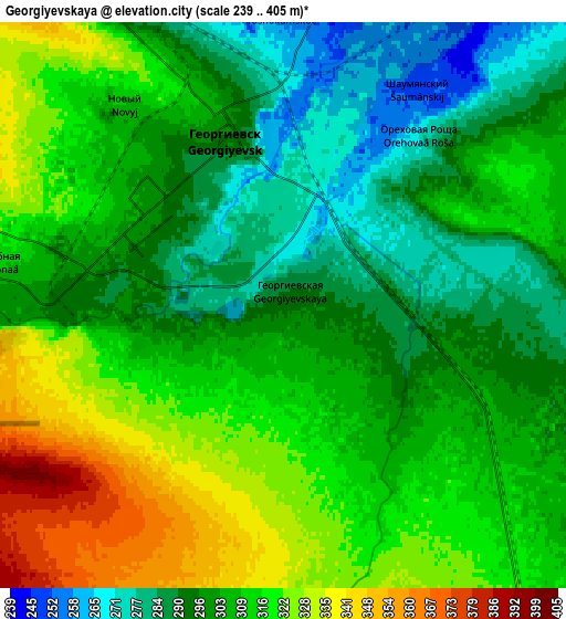 Zoom OUT 2x Georgiyevskaya, Russia elevation map