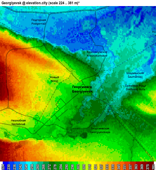 Zoom OUT 2x Georgiyevsk, Russia elevation map