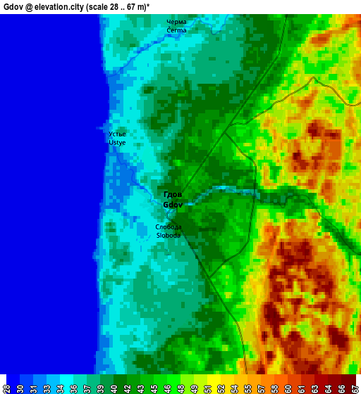 Zoom OUT 2x Gdov, Russia elevation map